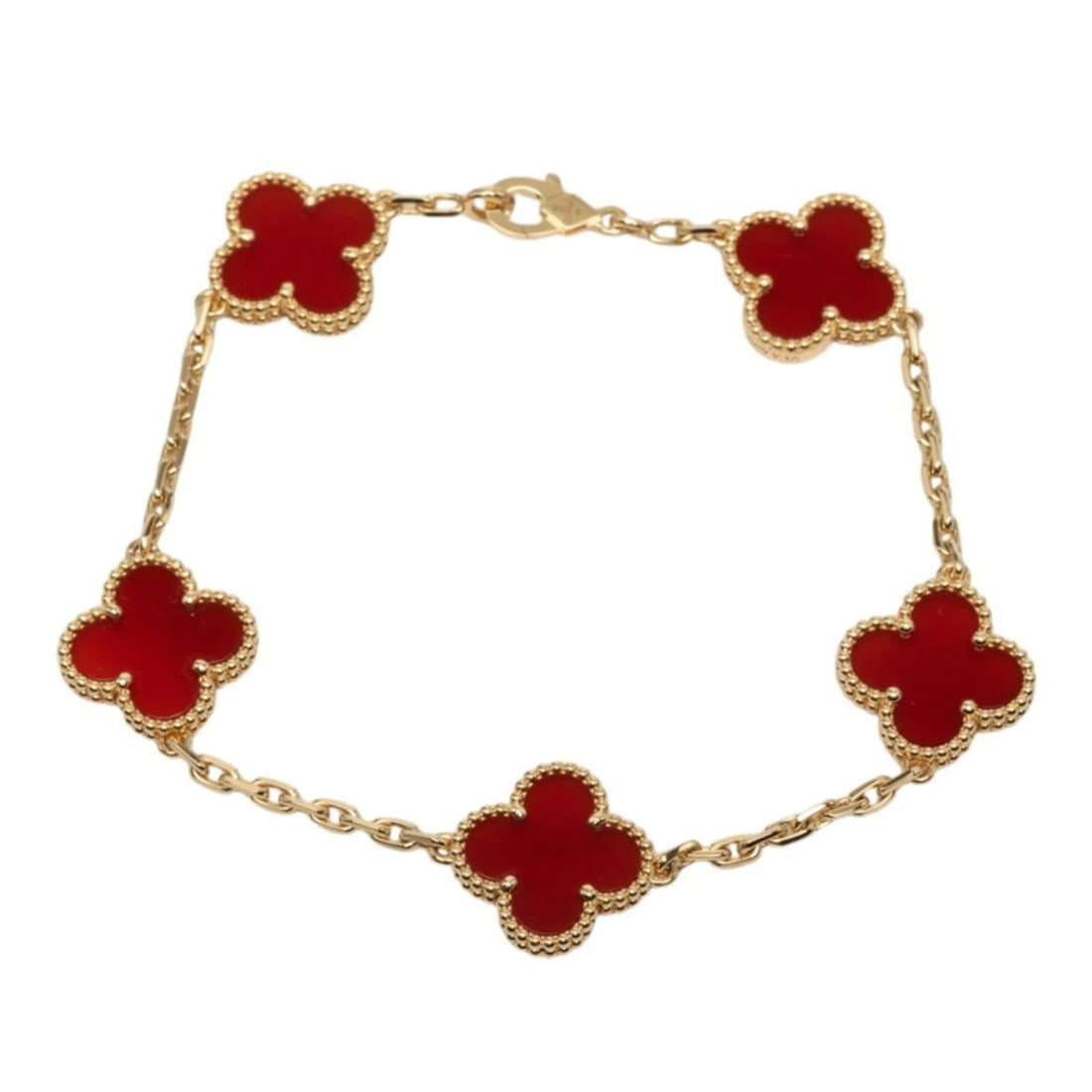 VAN CLEEF & ARPELS ALHAMBRA BRACELET: Van Cleef & Arpels Alhambra Bracelet Brand: Van Cleef & Arpels Type/Style: Charm bracelet Material: Yellow gold (18K), Color: Yellow gold Size: Length: 18cm / 7.08'' Accessories: None Accessories