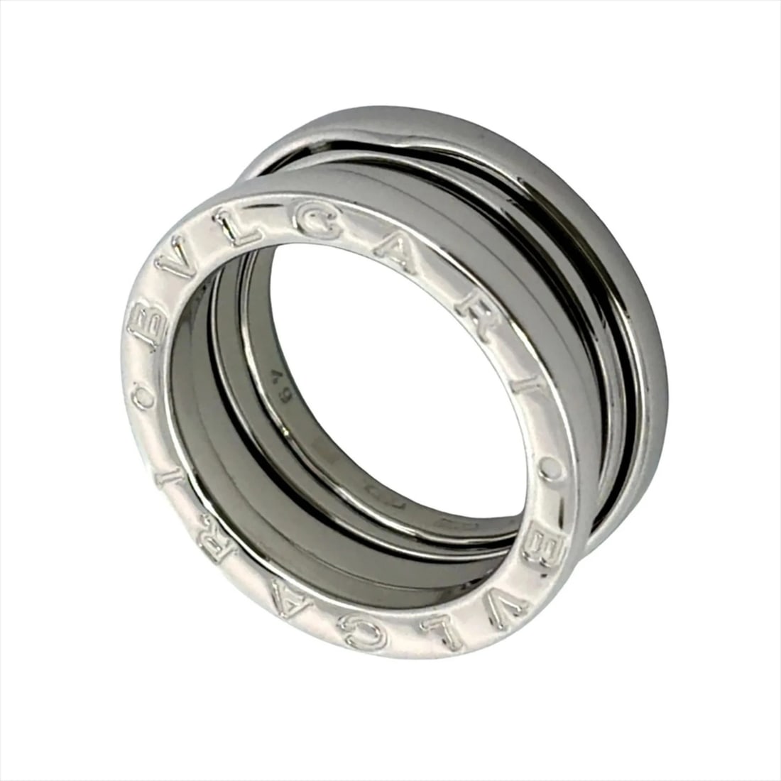 BULGARI B.ZERO1 3-BAND RING: Bulgari B.zero1 3-band ring Brand: Bvlgari Type/Style: Band ring Material: White gold (18K), Color: White gold Size: US 5 Accessories: None Accessories Notice: When purchasing pre-owned goods, please