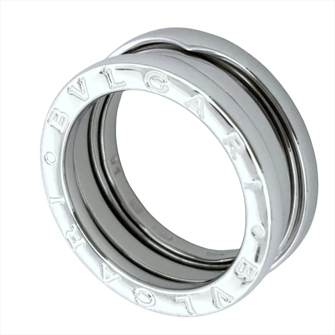 BVLGARI B-ZERO1 2-BAND RING: Bvlgari B-zero1 2-band ring Brand: Bvlgari Type/Style: Band ring Material: White gold (18K), Color: White gold Size: US 6 Accessories: None Accessories Notice: When purchasing pre-owned goods, please