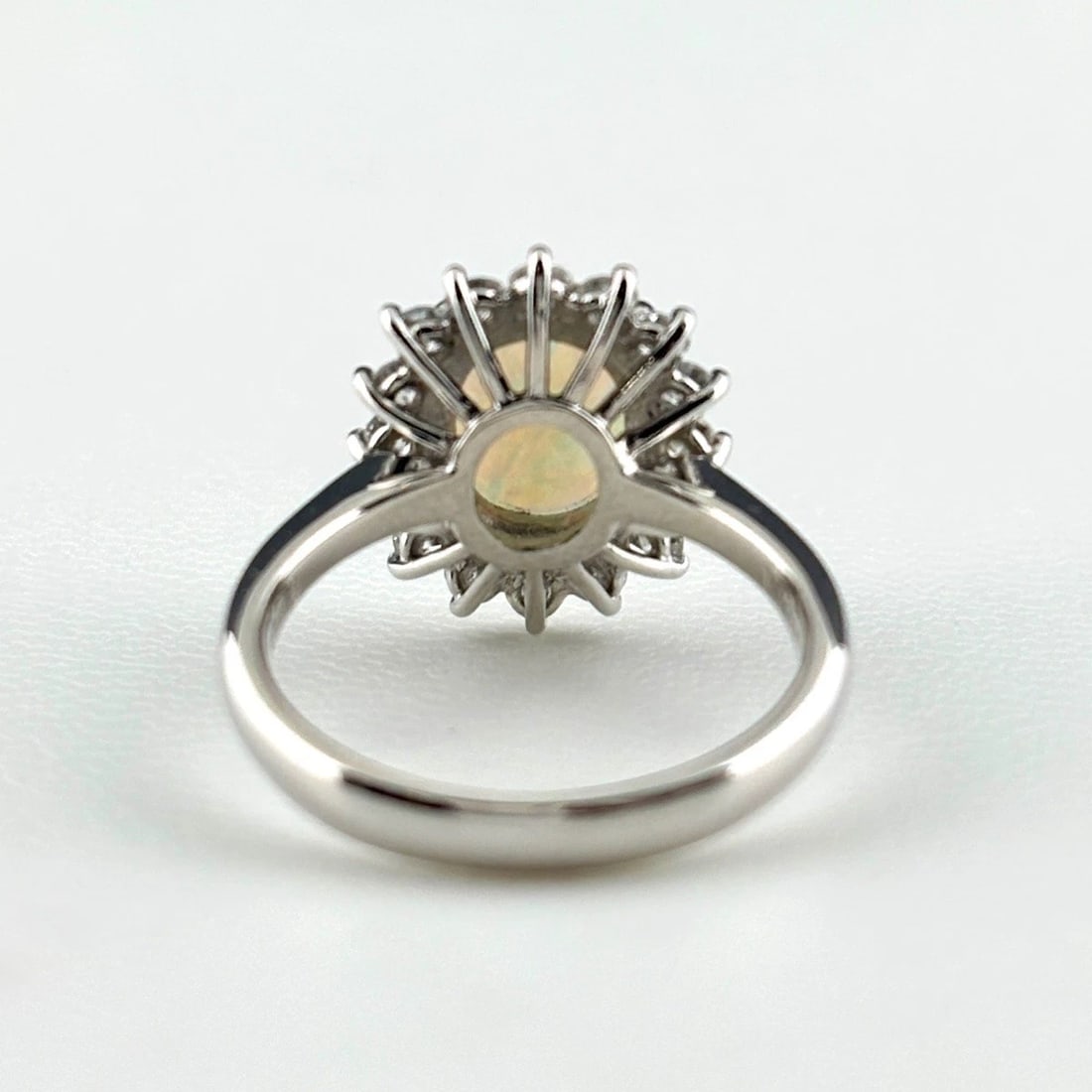 OPAL DESIGN RING PLATINUM RING MELEE DIAMOND RING - 3