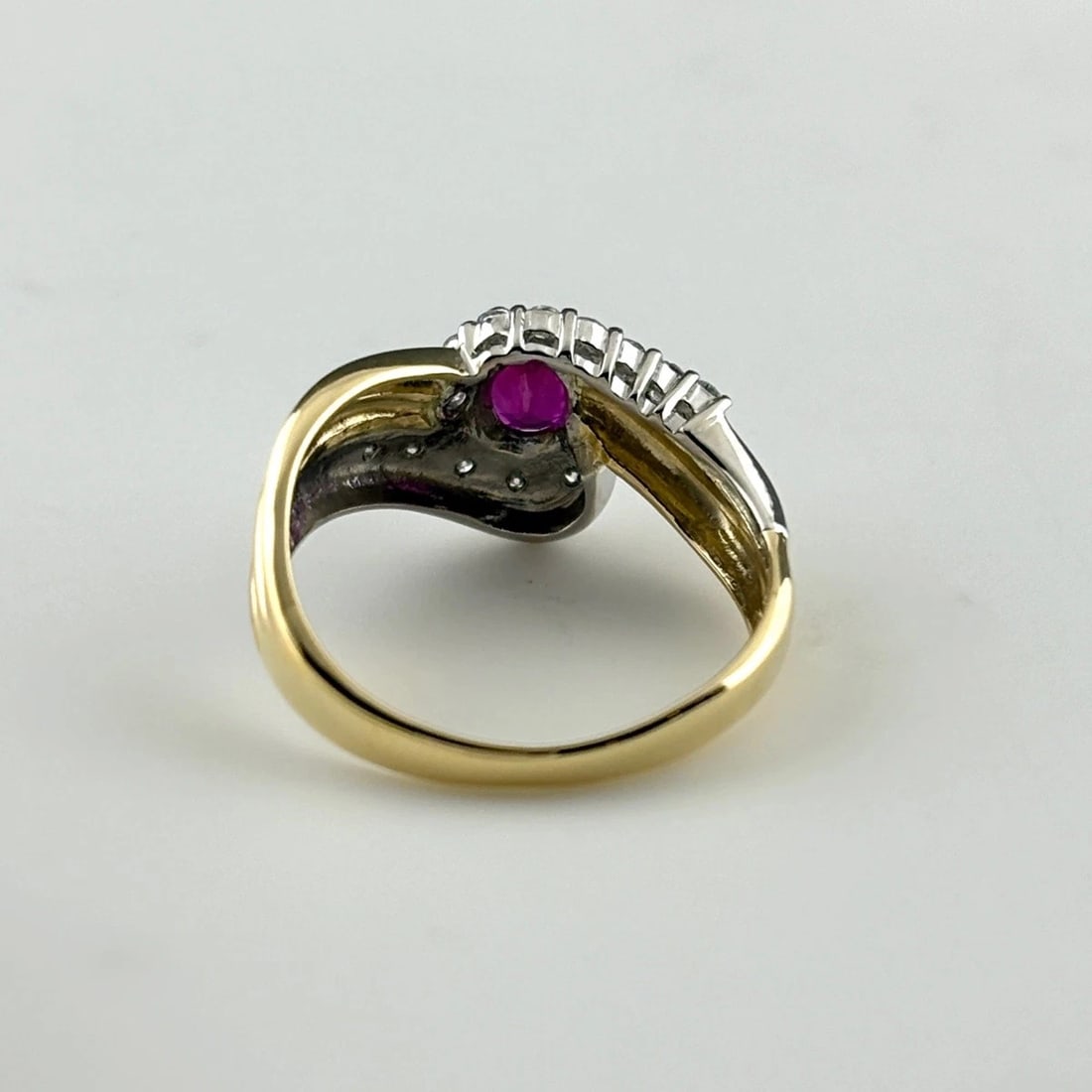 RUBY DESIGN RING YG PLATINUM RING 18K PT850 DIAMOND - 3