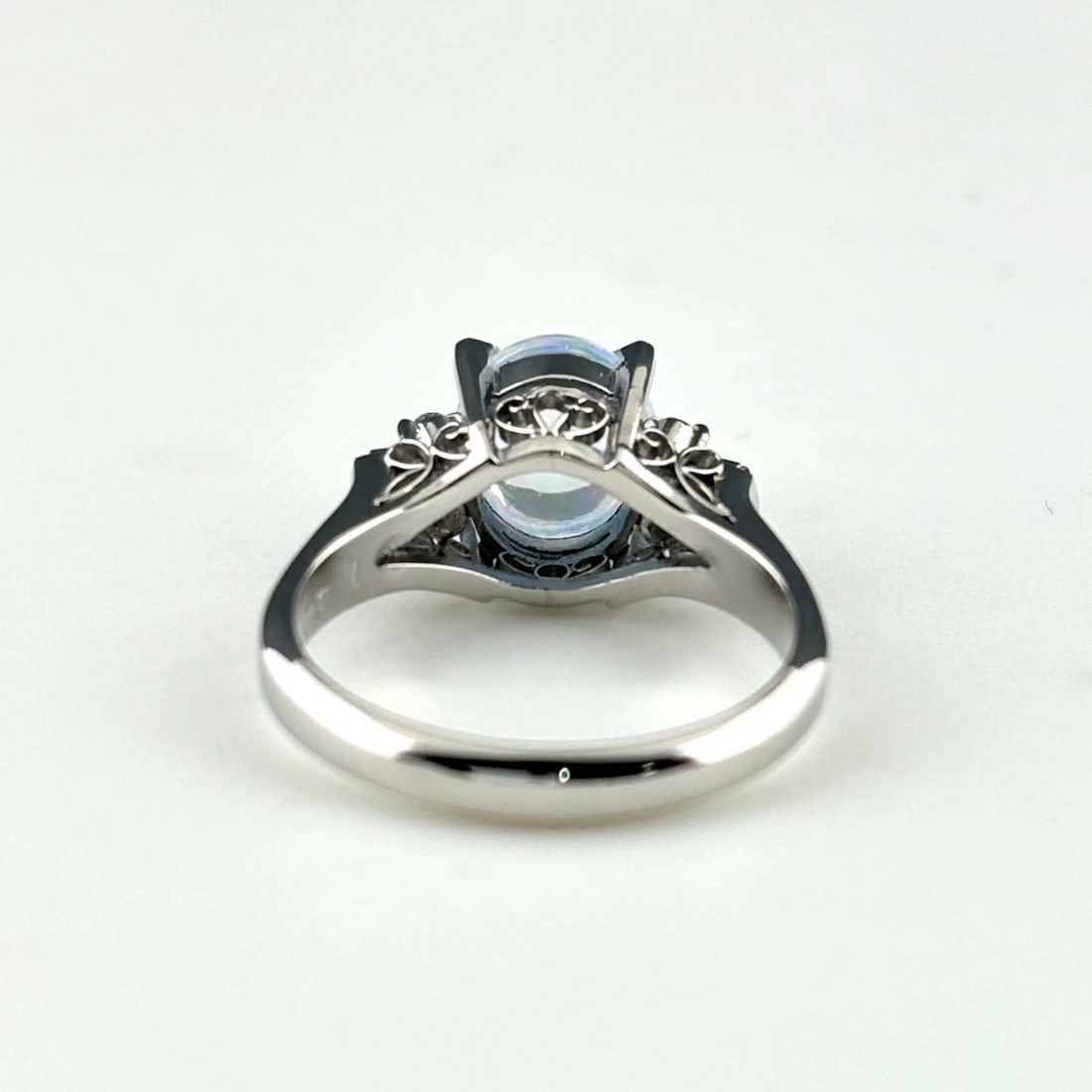 OPAL DESIGN RING PLATINUM MELEE DIAMOND RING - 4