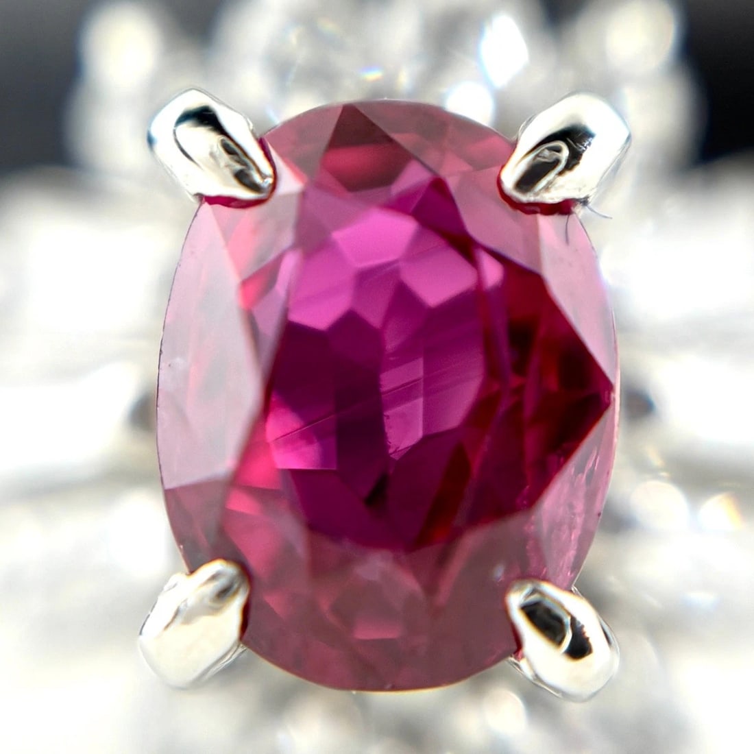 RUBY PLATINUM RING MELEE DIAMOND RING PT900 - 2
