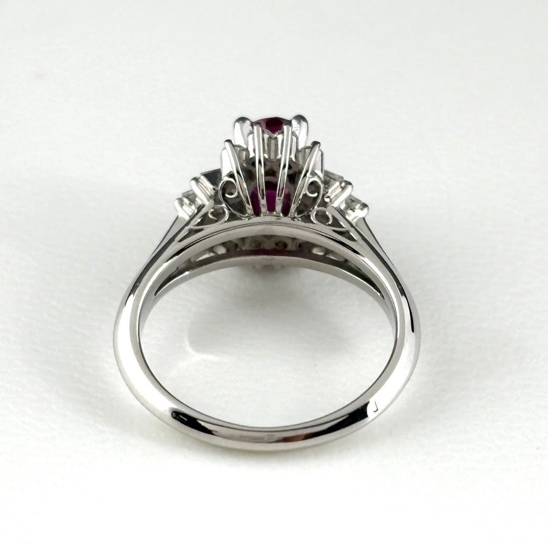 RUBY PLATINUM RING MELEE DIAMOND RING PT900 - 3
