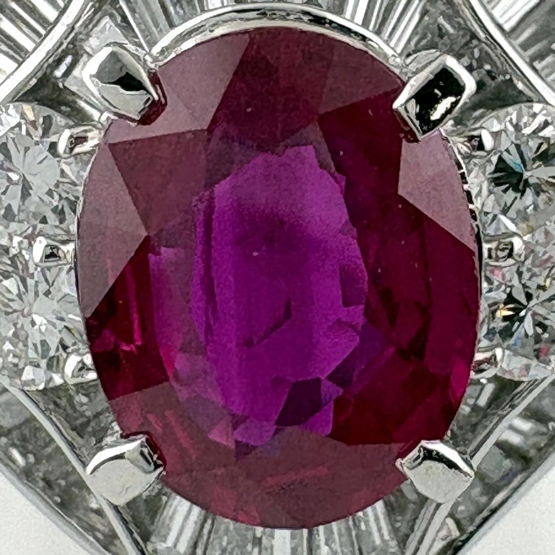 RUBY DESIGN RING PLATINUM MELEE DIAMOND RING DIAMOND - 2