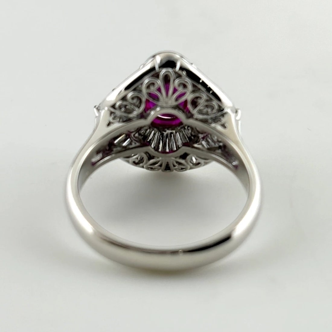RUBY DESIGN RING PLATINUM MELEE DIAMOND RING DIAMOND - 3