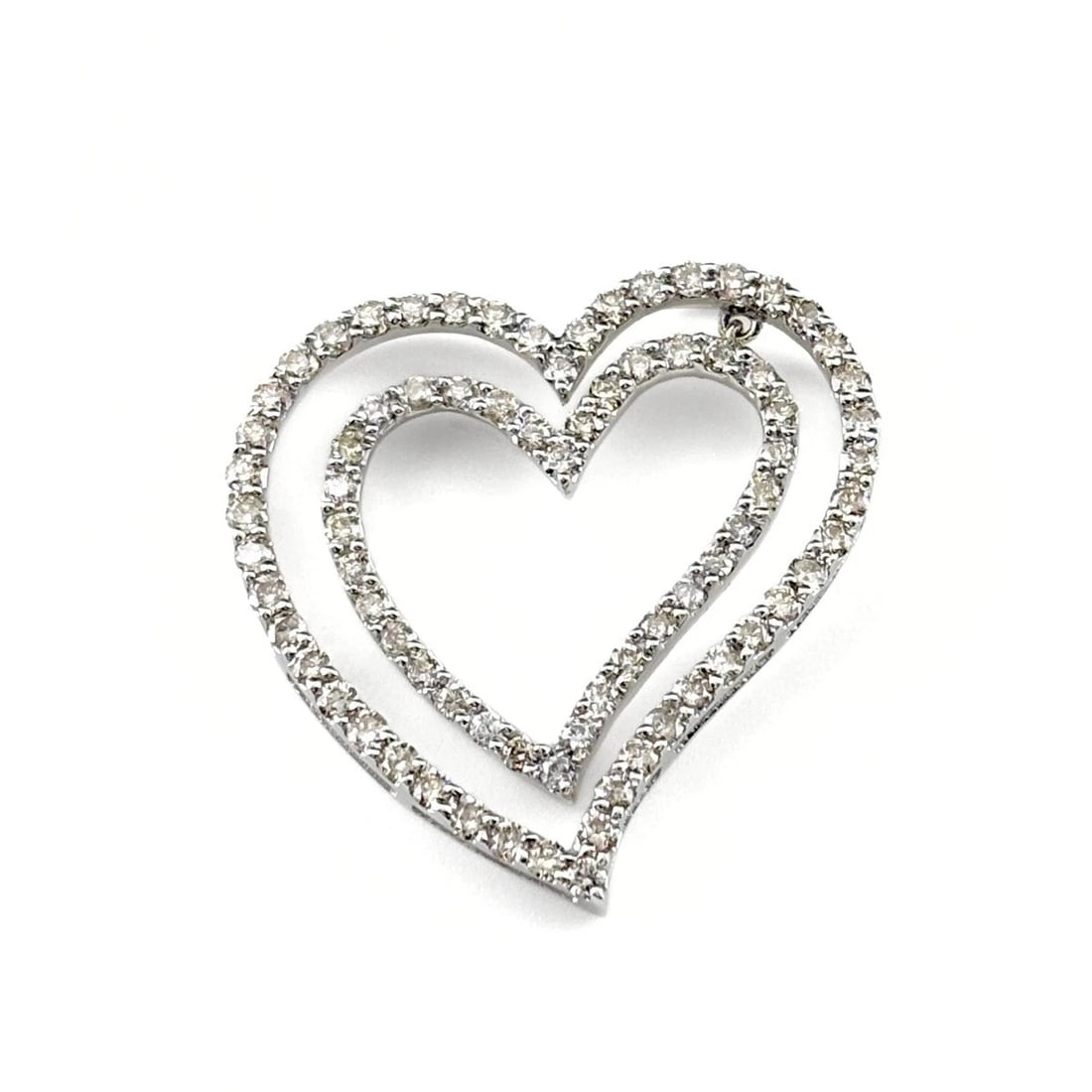 HEART MOTIF PENDANT HEAD WG MELEE DIAMOND (1 of 3)