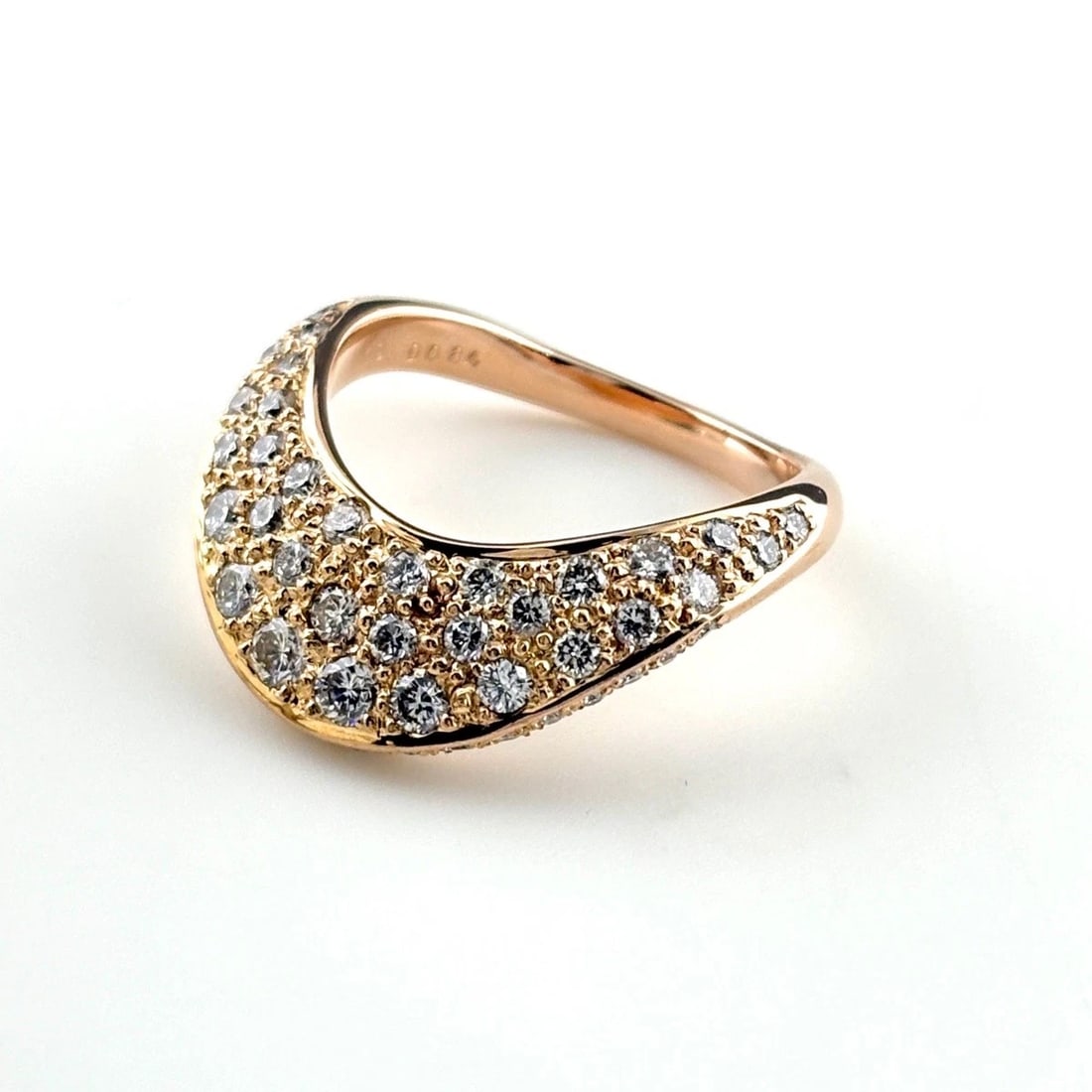 MELEE DIAMOND DESIGN RING PG RING 18K: Melee Diamond Design Ring Pg Ring 18K Brand: Unbranded Type/Style: Ring Material: 18K PG, Main Stone Natural Color: PG Size: US6.5 Accessories: None Accessories Notice: When purchasing pre-owned