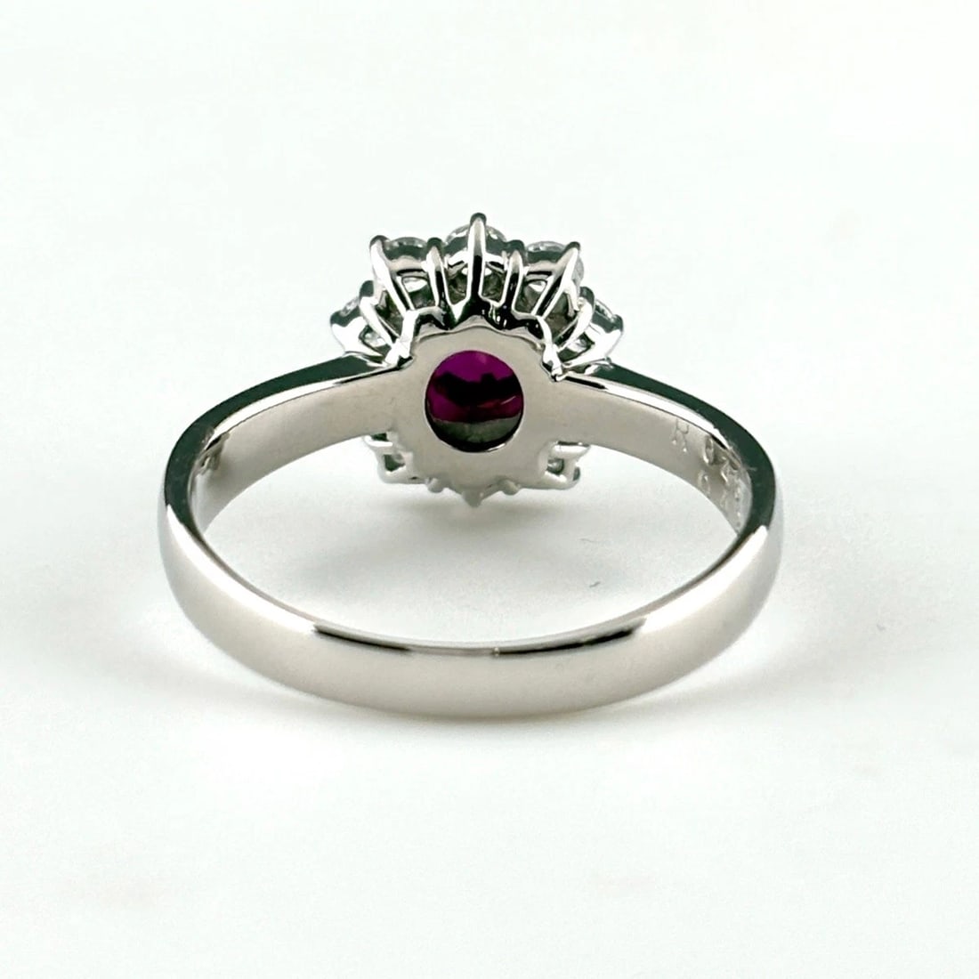 RUBY DESIGN RING PLATINUM MELEE DIAMOND RING - 3