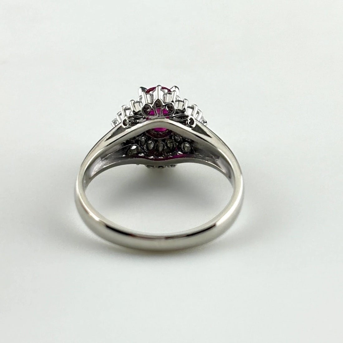 RUBY DESIGN RING PLATINUM MELEE DIAMOND RING PT900 - 3