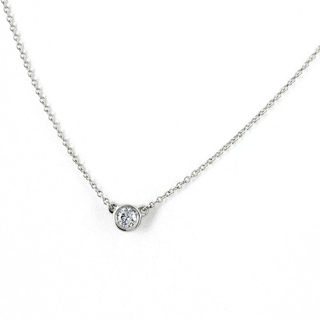 TIFFANY&CO. BY THE YARD NECKLACE PLATINUM DIAMOND PENDANT: Tiffany&Co. By The Yard Necklace Platinum Diamond Pendant Brand: TIFFANY&Co. Type/Style: Necklace Material: Pt950, Main Stone Natural Color: None Size: 4.7x4.7mm(0.2") Accessories: None Ac