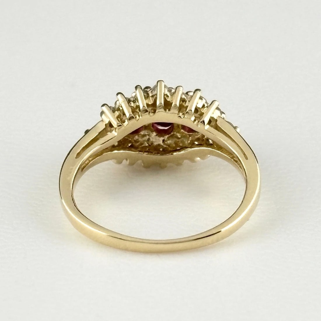 RUBY DESIGN RING YG MELEE DIAMOND RING 18K 750 RUBY - 3