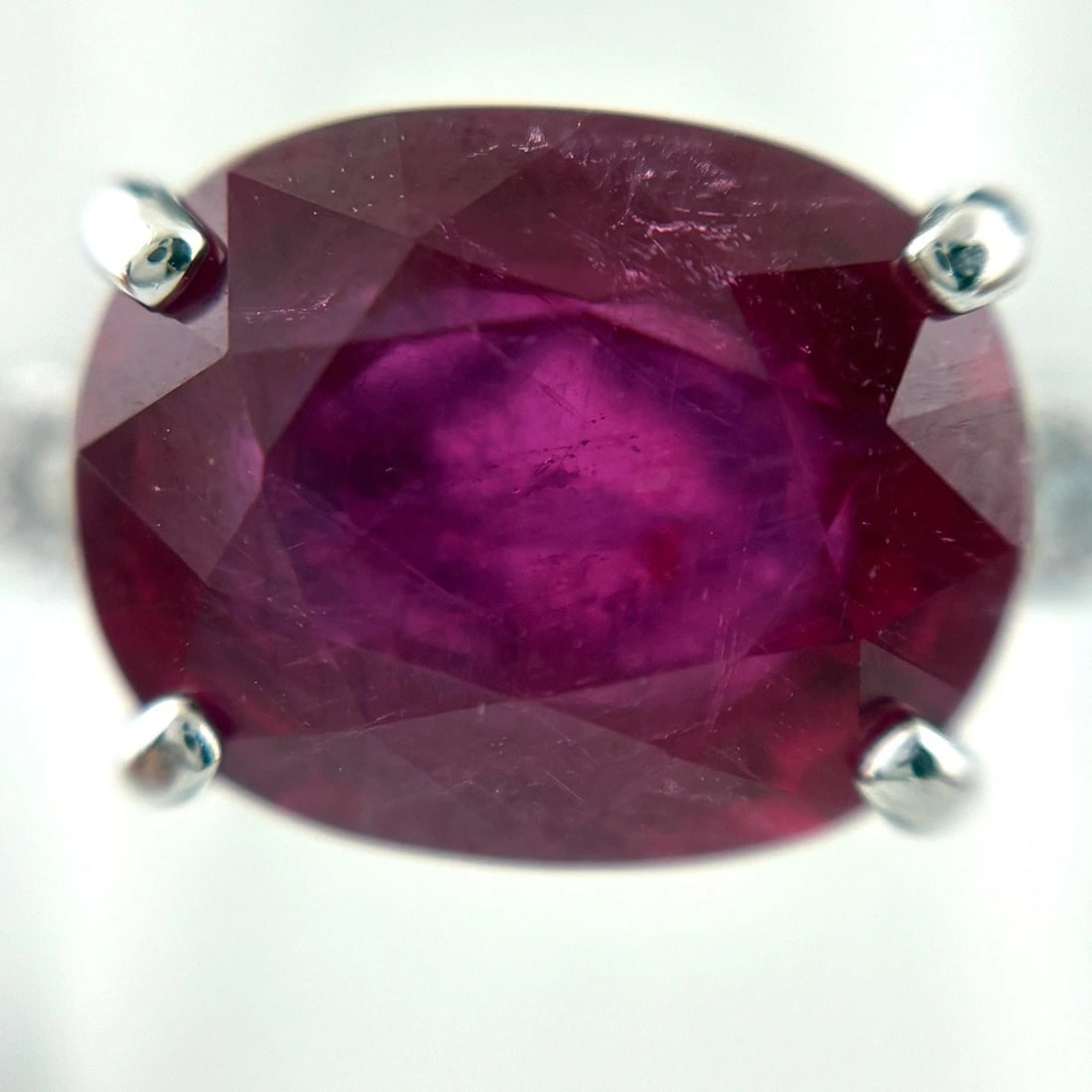 RUBY RING MELEE DIAMOND RING 18K - 2