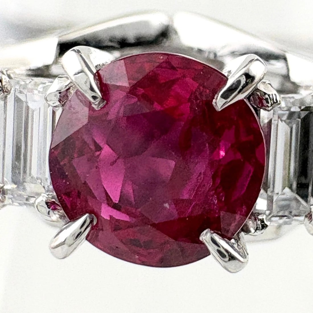 RUBY DESIGN RING PLATINUM MELEE DIAMOND RING PT900 - 2