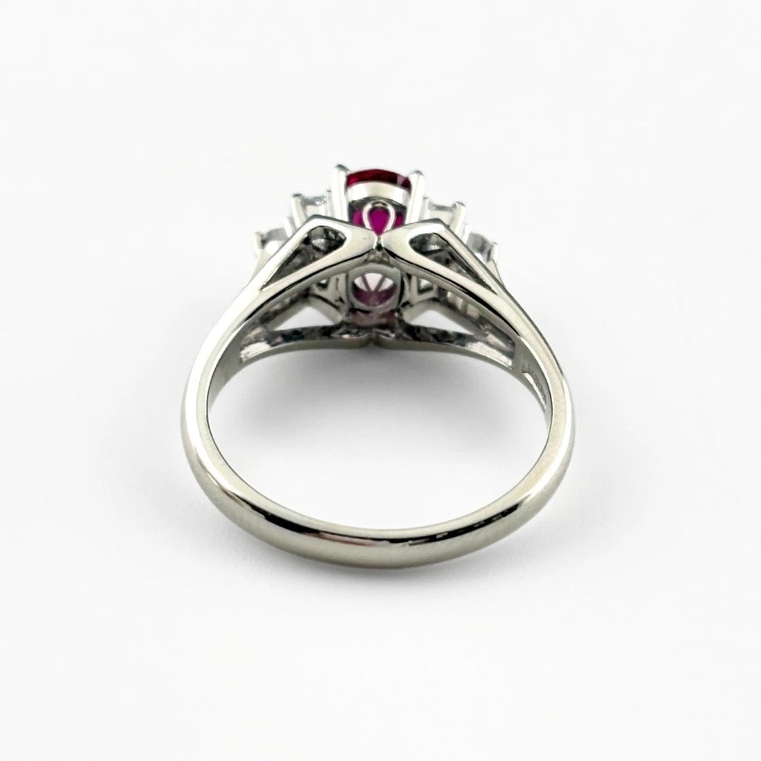 RUBY DESIGN RING PLATINUM MELEE DIAMOND RING PT900 - 3