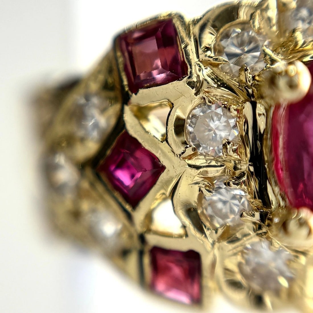 RUBY DESIGN RING YG MELEE DIAMOND RING - 3