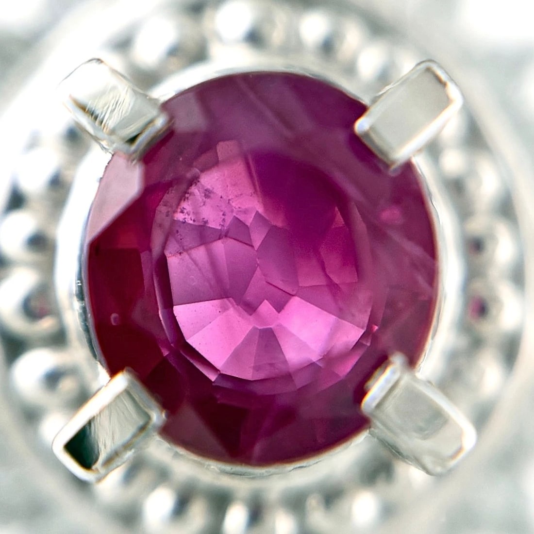 RUBY PLATINUM RING MELEE DIAMOND RING PT900 - 2