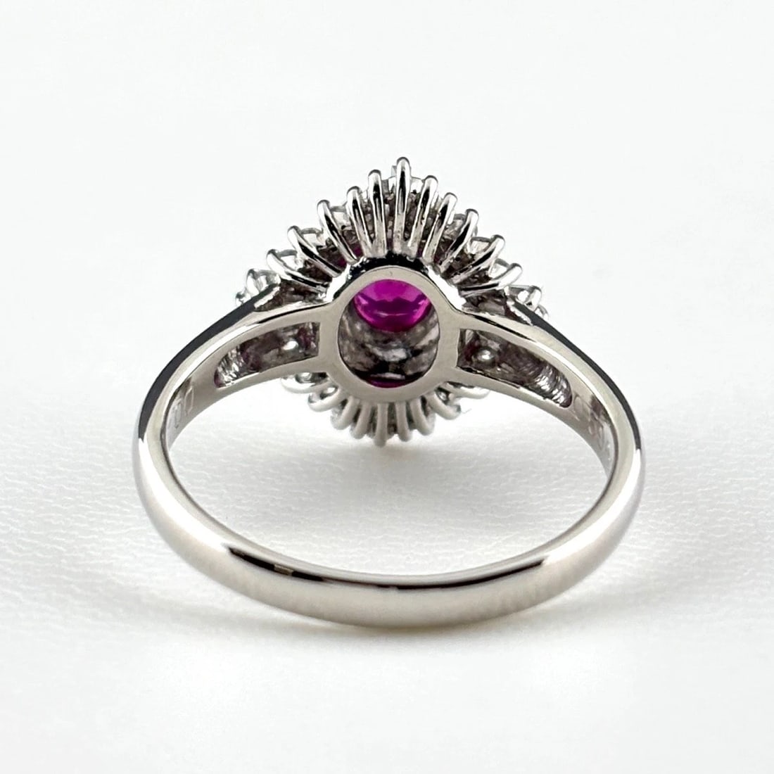 RUBY PLATINUM RING MELEE DIAMOND RING PT900 - 3