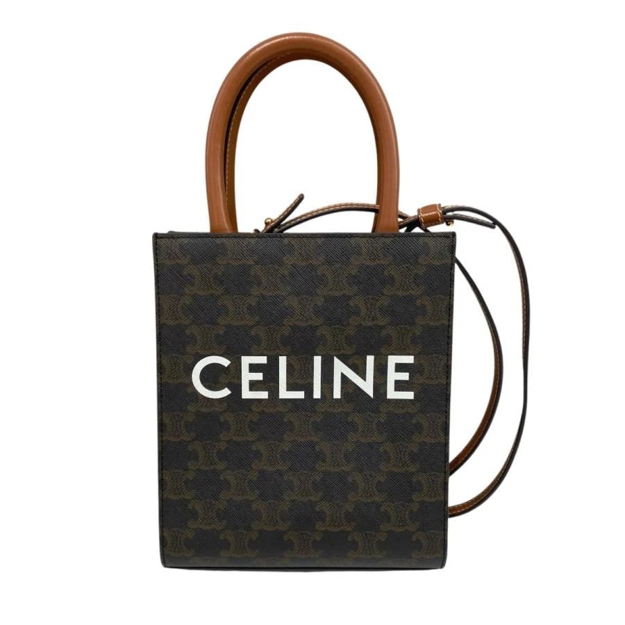 CELINE BAG: TRIOMPHE MINI VERTICAL CAB BROWN - 2