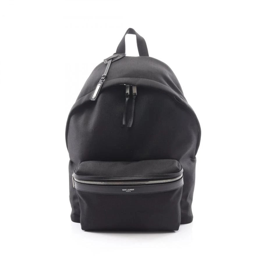 SAINT LAURENT PARIS BAG: CITY BACKPACK: SAINT LAURENT PARIS Bag: City Backpack Brand: SAINT LAURENT PARIS Type/Style: Backpack Material: Exterior Material Canvas / Leather Color: Exterior Color Black Size: (approx. W11.8 ? H16.5 ? D6.3 inch