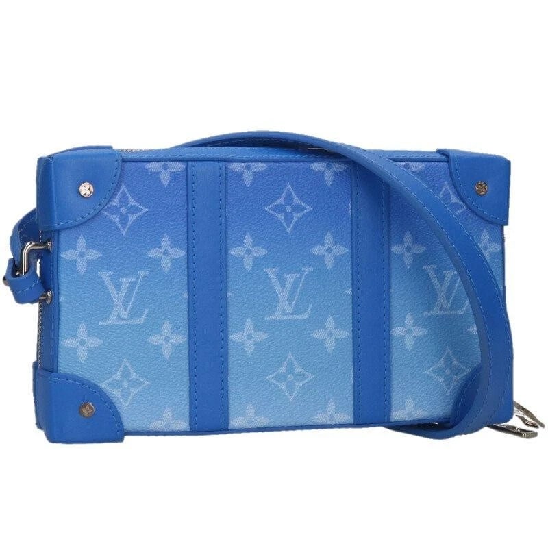 LOUIS VUITTON BAG: SOFT TRUNK WALLET BLUE WHITE: LOUIS VUITTON Bag: Soft Trunk Wallet Blue White Brand: LOUIS VUITTON Type/Style: Crossbody Material: Exterior Material Canvas Color: Exterior Color Blue Size: (approx. W8.9 ? H4.9 ? D1.8 inch) Acc