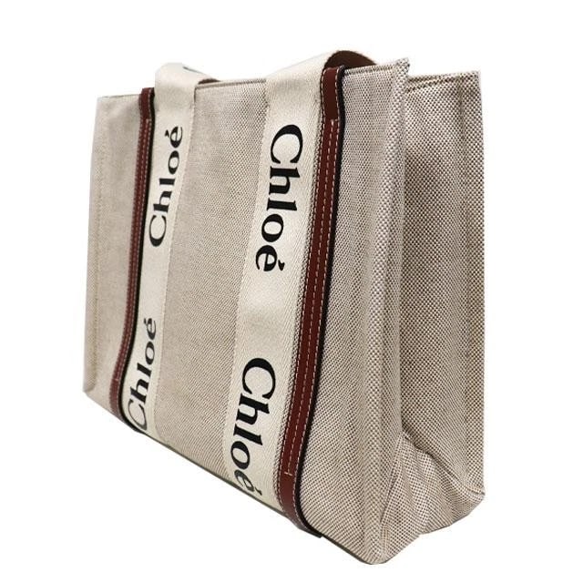 CHLOE BAG: WOODY MEDIUM TOTE BEIGE BROWN: CHLOE Bag: Woody Medium Tote Beige Brown Brand: CHLOE Type/Style: Tote Material: Exterior Material Canvas / Leather Color: Exterior Color Beige / Brown Size: (approx. W14.2 ? H10.6 ? D4.3 inch) Ac