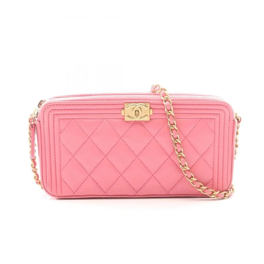 CHANEL BAG: BOY CHANEL PINK LAMBSKIN: CHANEL Bag: Boy Chanel Pink Lambskin Brand: CHANEL Type/Style: Shoulder Bag Material: Exterior Material Leather Color: Exterior Color Pink Size: (approx. W7.3 ? H3.7 ? D1.2 inch) Accessories: None
