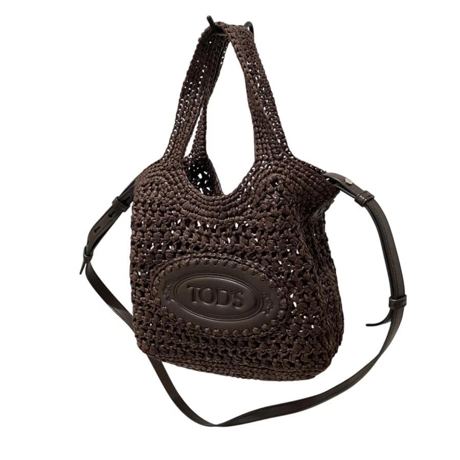 TOD'S BAG: 2WAY BASKET SHOULDER BAG: TOD'S Bag: 2WAY Basket Shoulder Bag Brand: TOD'S Type/Style: Shoulder Bag Material: Exterior Material Straw Color: Exterior Color Brown Size: (approx. W9.8 ? H7.5 ? D4.3 inch) Accessories: None