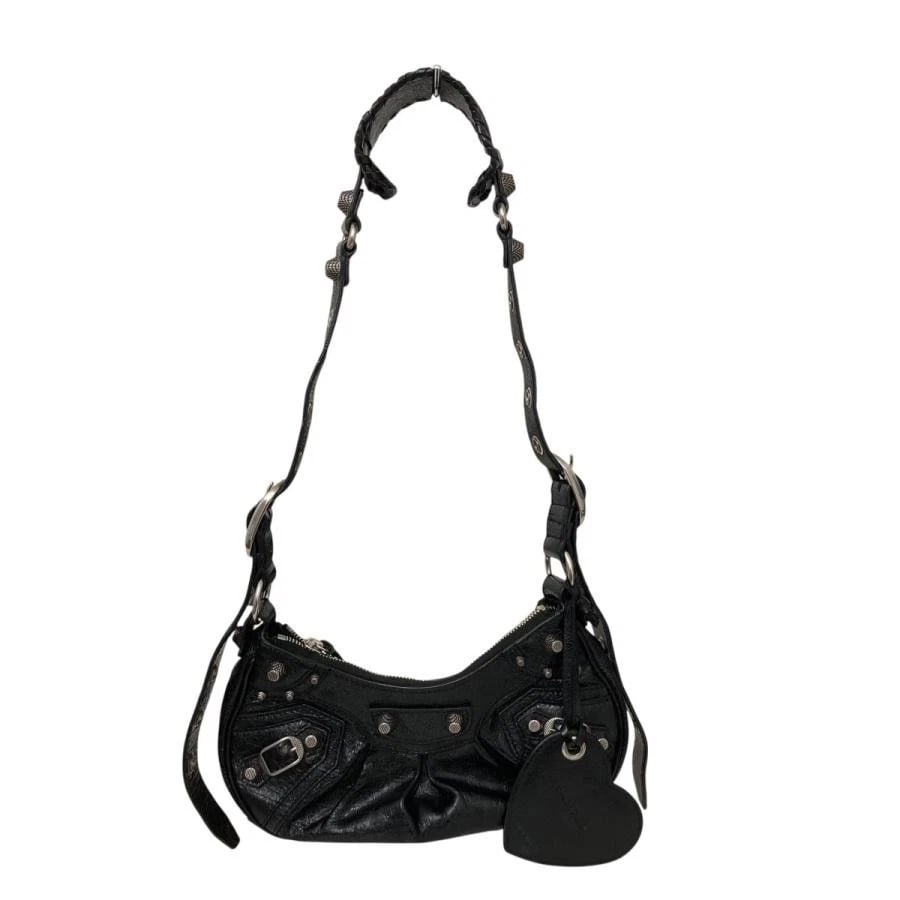 BALENCIAGA BAG: LE CAGOLE: BALENCIAGA Bag: LE CAGOLE Brand: BALENCIAGA Type/Style: Shoulder Bag Material: Exterior Material Leather Color: Exterior Color Black Size: (approx. W9.8 ? H4.7 ? D2.4 inch) Accessories: None <