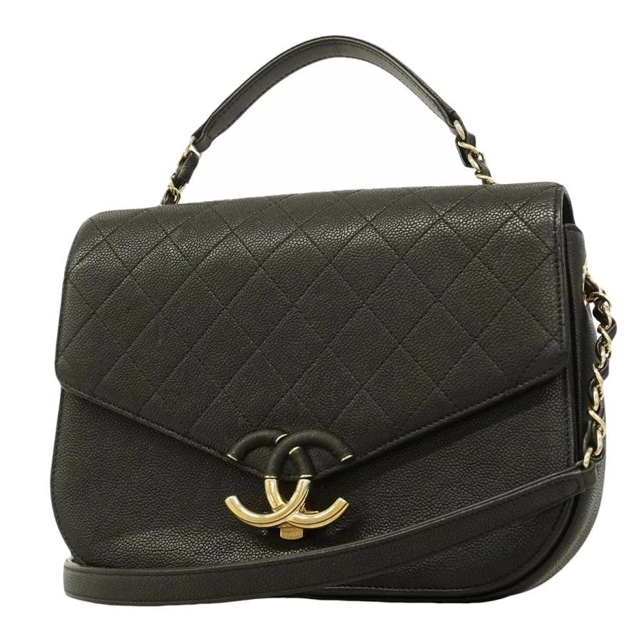 CHANEL BAG: HALF CC LOGO CHAIN SHOULDER: CHANEL Bag: Half CC Logo Chain Shoulder Brand: CHANEL Type/Style: Shoulder Bag Material: Exterior Material Leather Color: Exterior Color Black Size: (approx. W9.1 ? H7.1 ? D2.6 inch) Accessories: