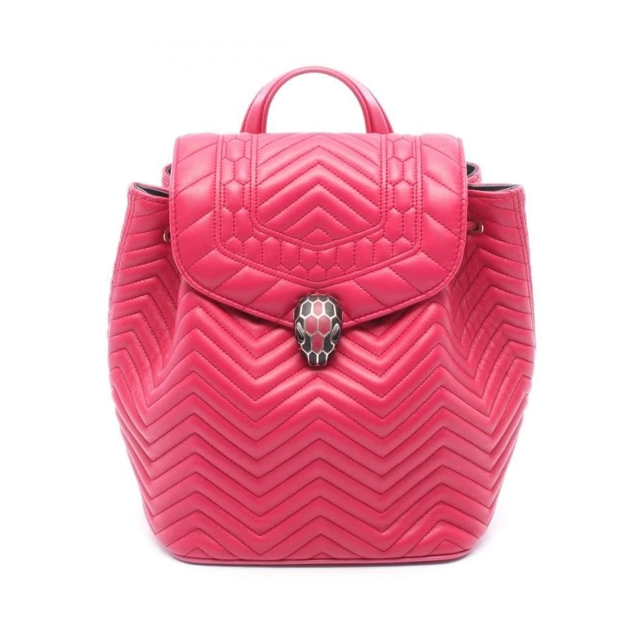 BVLGARI BAG: SERPENTI FOREVER PINK: BVLGARI Bag: Serpenti Forever Pink Brand: BVLGARI Type/Style: Backpack Material: Exterior Material Leather Color: Exterior Color Pink Size: (approx. W7.5 ? H10.2 ? D5.1 inch) Accessories: None