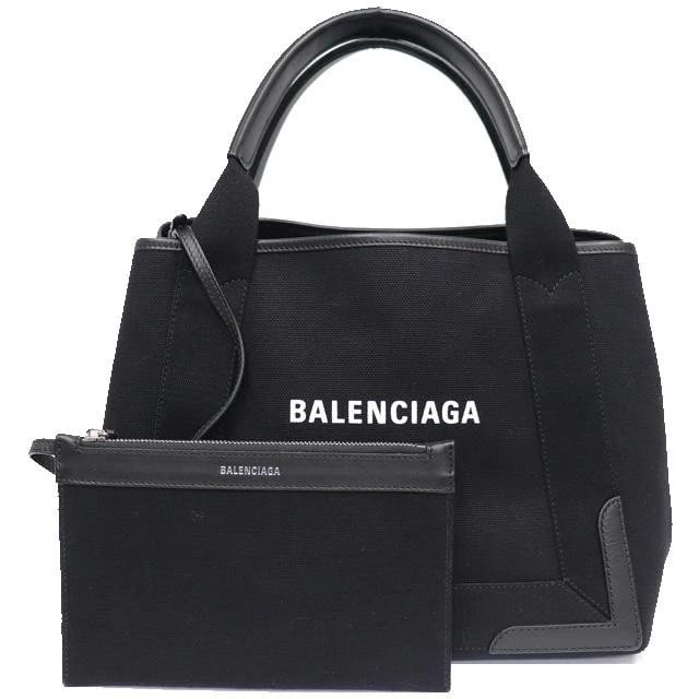 BALENCIAGA BAG: NAVY CABAS SMALL: BALENCIAGA Bag: Navy Cabas Small Brand: BALENCIAGA Type/Style: Tote Material: Exterior Material Canvas / Leather Color: Exterior Color Black / White Size: (approx. W11.8 ? H9.4 ? D7.1 inch)