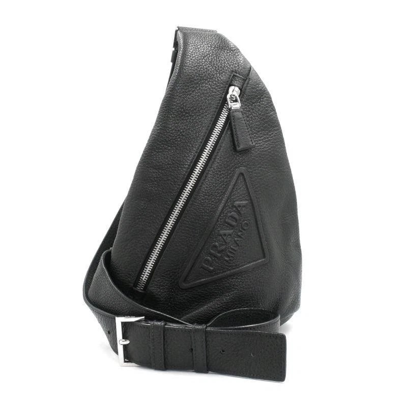 PRADA BAG: CROSS BODY BAG BLACK: PRADA Bag: Cross Body Bag Black Brand: PRADA Type/Style: Crossbody Material: Exterior Material Leather Color: Exterior Color Black Size: (approx. W7.1 ? H12.2 ? D2.4 inch) Accessories: None