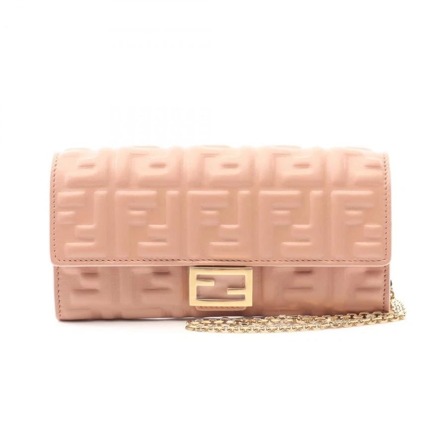 FENDI BAG: FF LOGO SHOULDER BAG: FENDI Bag: FF Logo Shoulder Bag Brand: FENDI Type/Style: Shoulder Bag Material: Exterior Material Leather Color: Exterior Color Pink Size: (approx. W7.5 ? H3.7 ? D0.8 inch) Accessories: None <