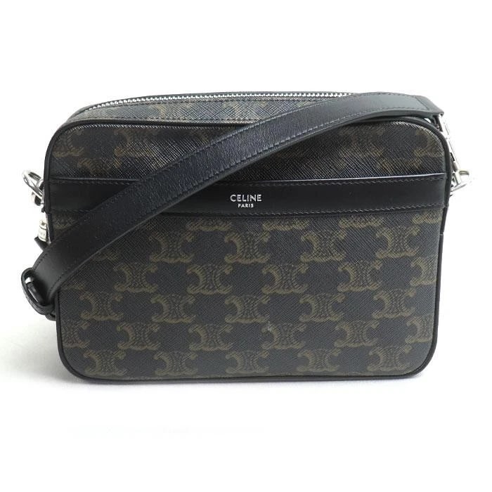 CELINE BAG: TRIOMPHE CANVAS SMALL MESSENGER: CELINE Bag: Triomphe Canvas Small Messenger Brand: CELINE Type/Style: Messenger Bag Material: Exterior Material Canvas / Leather Color: Exterior Color Black Size: (approx. W8.1 ? H5.9 ? D2.0 inch)
