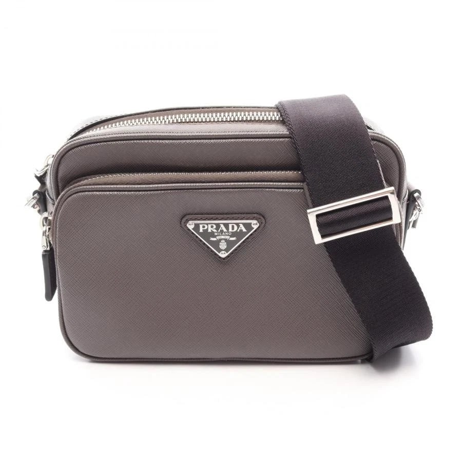 PRADA BAG GRAY SAFFIANO LEATHER: PRADA Bag Gray Saffiano Leather Brand: PRADA Type/Style: Shoulder Bag Material: Exterior Material Leather Color: Exterior Color Gray Size: (approx. W7.9 ? H5.5 ? D1.8 inch) Accessories: None <