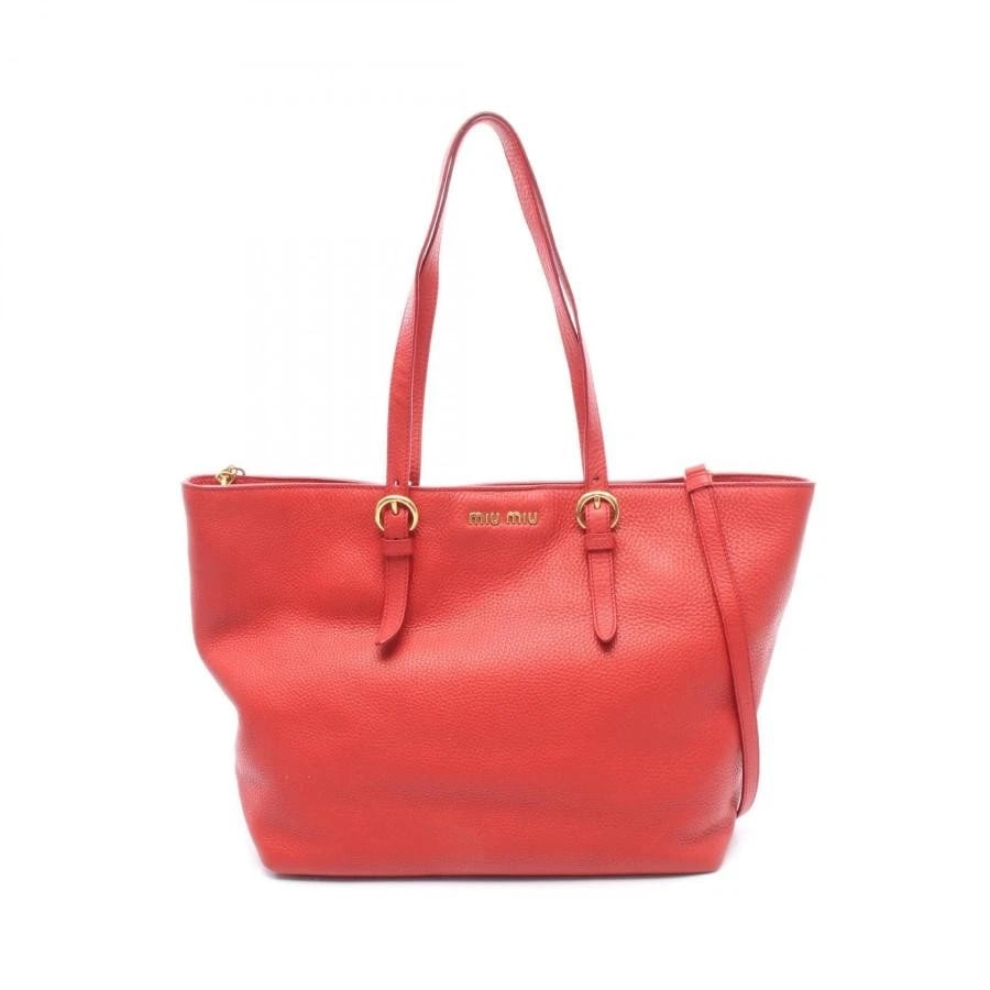 MIU MIU BAG: VIT.DAINO 2WAY TOTE RED: MIU MIU Bag: VIT.DAINO 2WAY Tote Red Brand: Miu Miu Type/Style: Tote Material: Exterior Material Leather Color: Exterior Color Red Size: (approx. W12.6 ? H12.2 ? D5.9 inch) Accessories: None <