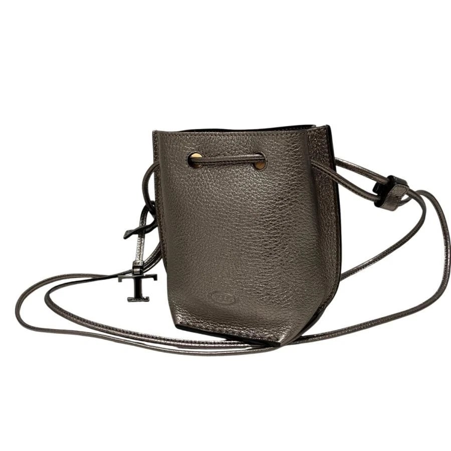 TOD'S BAG: T TIMELESS MICRO SHOULDER BUCKET CHAMPAGNE GOLD (1 of 4)