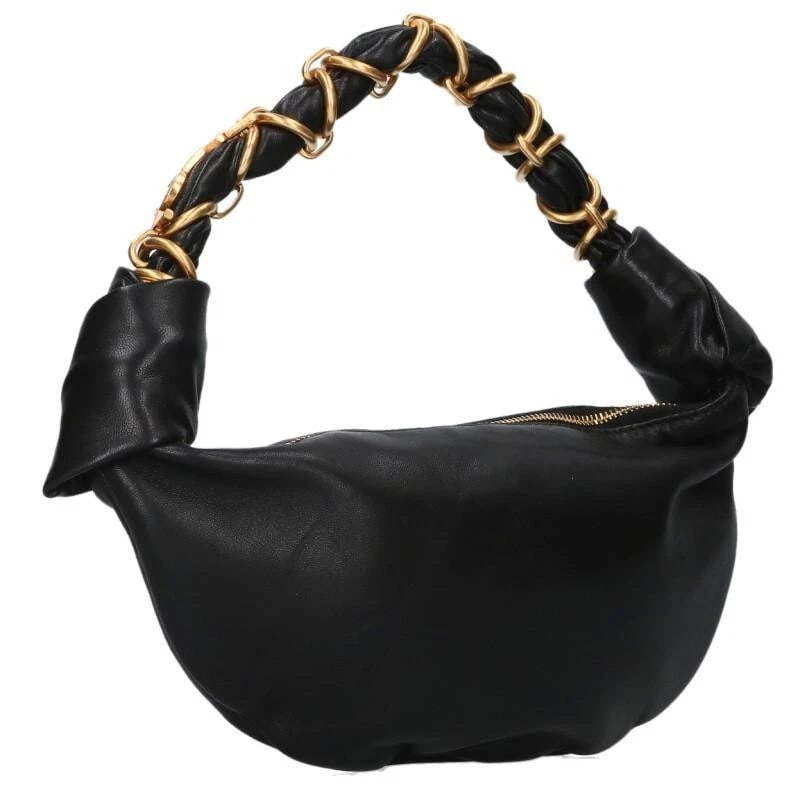 SAINT LAURENT BAG: AMALIA LAMBSKIN CHAIN HOBO BLACK: SAINT LAURENT Bag: Amalia Lambskin Chain Hobo Black Brand: SAINT LAURENT PARIS Type/Style: Shoulder Bag Material: Exterior Material Leather Color: Exterior Color Black Size: (approx. W11.0 ? H5.7)