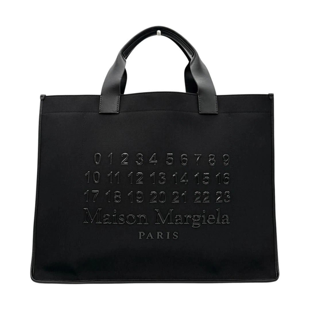 MAISON MARGIELA BAG: CABAS SHOPPING BAG: MAISON MARGIELA Bag: Cabas Shopping Bag Brand: Maison Margiela Type/Style: Tote Material: Exterior Material Canvas / Leather Color: Exterior Color Black Size: (approx. W19.7 ? H14.6 ? D5.1 inch)