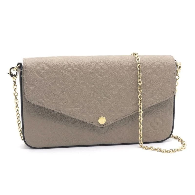 LOUIS VUITTON BAG: POCHETTE FELICIE: LOUIS VUITTON Bag: Pochette Felicie Brand: LOUIS VUITTON Type/Style: Shoulder Bag Material: Exterior Material Leather Color: Exterior Color Beige Size: (approx. W8.3 ? H4.7 ? D1.2 inch) Accessories: