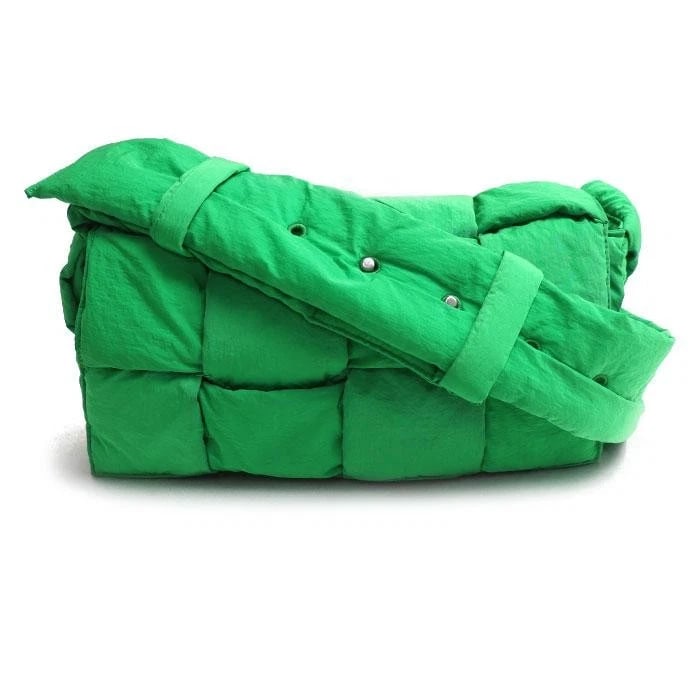 BOTTEGA VENETA BAG: PADDED TECH CASSETTE PARAKEET: BOTTEGA VENETA Bag: Padded Tech Cassette Parakeet Brand: BOTTEGA VENETA Type/Style: Shoulder Bag Material: Exterior Material Nylon Color: Exterior Color Parakeet Size: (approx. W12.2 ? H5.9 ? D3.1