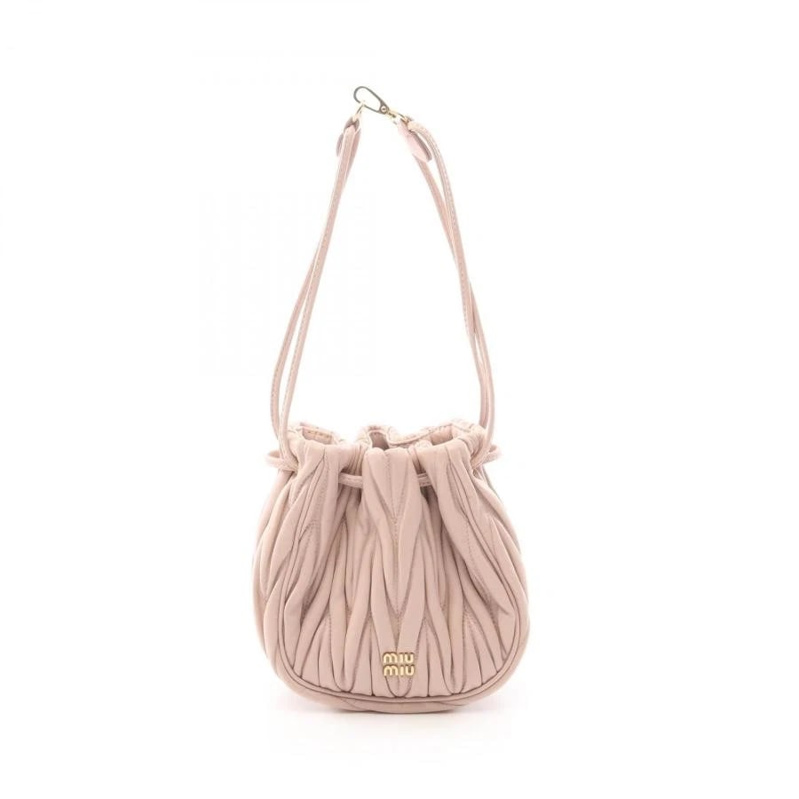 MIU MIU BAG: MATELASSE POUCH: MIU MIU Bag: Matelasse Pouch Brand: Miu Miu Type/Style: Shoulder Bag Material: Exterior Material Leather Color: Exterior Color Pink Size: (approx. W5.5 ? H5.5 ? D2.8 inch) Accessories: None