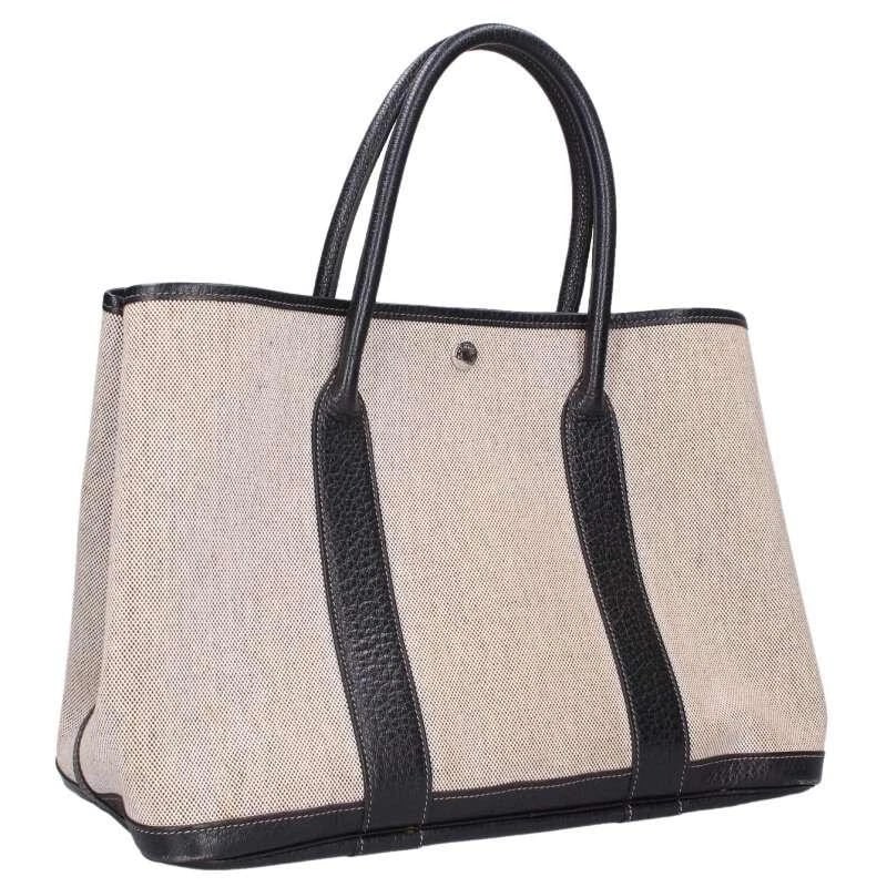 HERMES BAG: GARDEN PARTY PM ?H BEIGE?BLAC: HERMES Bag: Garden Party PM ?H Beige?Blac Brand: HERMES Type/Style: Tote Material: Exterior Material Canvas / Leather Color: Exterior Color Beige ? Black Size: (approx. W14.2 ? H10.0 ? D4.7 inch)