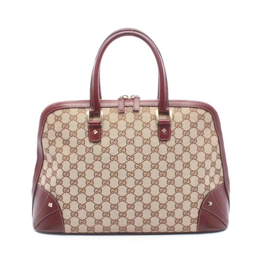 GUCCI BAG: GG CANVAS: GUCCI Bag: GG Canvas Brand: GUCCI Type/Style: Satchel/Top Handle Bag Material: Exterior Material Canvas, Leather Color: Exterior Color Beige, Bordeaux Size: (approx. W15.6 ? H10.2 ? D5.9 inch)