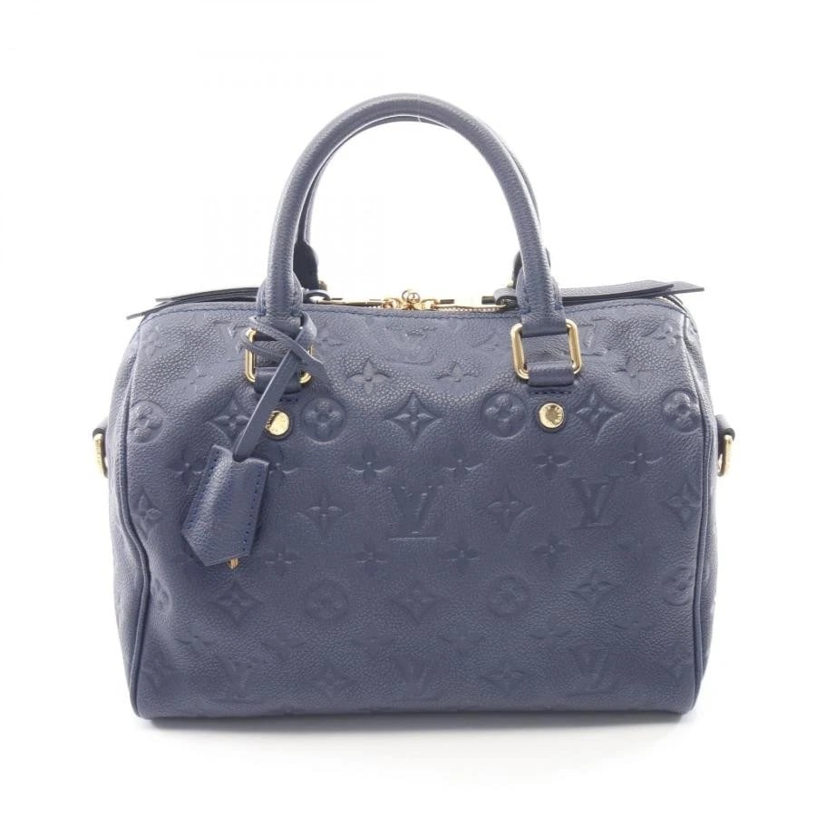 LOUIS VUITTON BAG: SPEEDY BANDOULIERE: LOUIS VUITTON Bag: Speedy Bandouliere Brand: LOUIS VUITTON Type/Style: Satchel/Top Handle Bag Material: Exterior Material Leather Color: Exterior Color Blue Size: (approx. W9.8 ? H7.5 ? D5.5 inch)