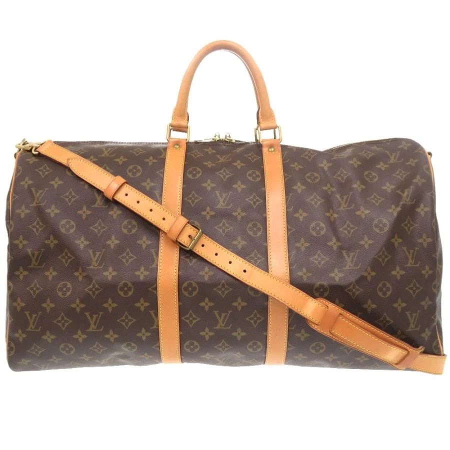 LOUIS VUITTON BAG: KEEPALL BANDOULIERE: LOUIS VUITTON Bag: Keepall Bandouliere Brand: LOUIS VUITTON Type/Style: Duffle Material: Exterior Material Canvas Color: Exterior Color Brown Size: (approx. W21.7 ? H11.4 ? D9.8 inch) Accessories: