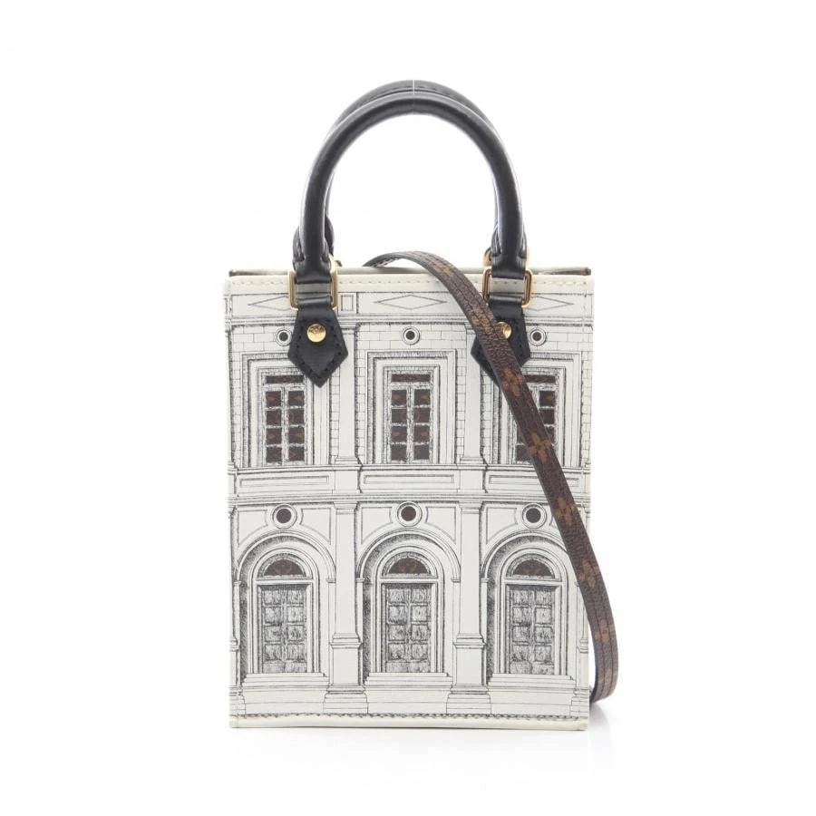 LOUIS VUITTON BAG: PETIT SAC PLAT: LOUIS VUITTON Bag: Petit Sac Plat Brand: LOUIS VUITTON Type/Style: Top Handle Bag Material: Exterior Material PVC / Leather Color: Exterior Color White / Brown / Black Size: (approx. W5.5 ? H6.7 ?
