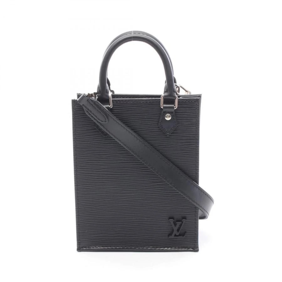 LOUIS VUITTON BAG: PETIT SAC PLAT: LOUIS VUITTON Bag: Petit Sac Plat Brand: LOUIS VUITTON Type/Style: Top Handle Bag Material: Exterior Material Leather Color: Exterior Color Black Size: (approx. W5.5 ? H6.7 ? D1.8 inch) Accessorie