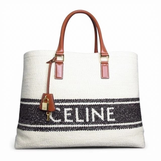 CELINE BAG: HORIZONTAL LOGO: CELINE Bag: HORIZONTAL Logo Brand: CELINE Type/Style: Tote Material: Exterior Material Canvas / Leather Color: Exterior Color Brown Size: (approx. W16.9 ? H11.8 ? D5.9 inch) Accessories: None